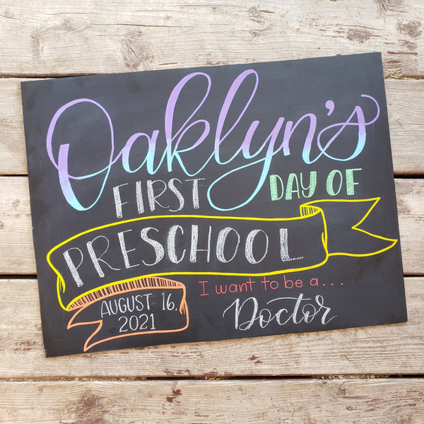 Hand Painted Custom Back To School Chalkboards