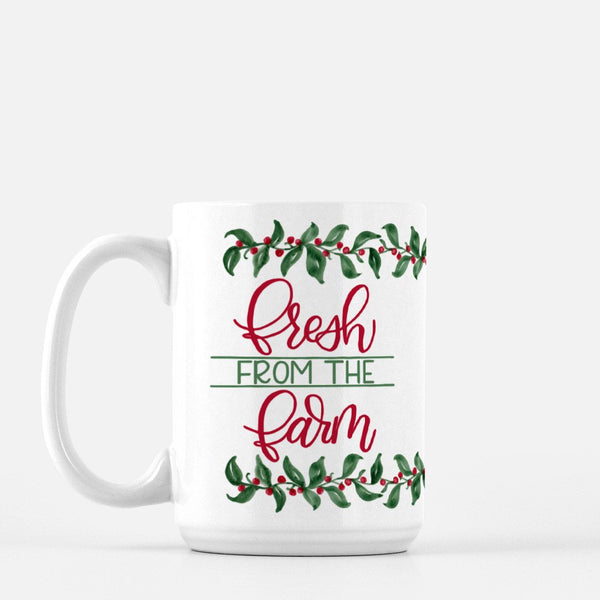 Fresh From The Farm Watercolor Holiday Mug - 15oz.