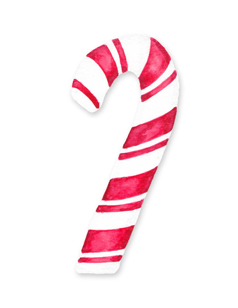 Candy Cane Watercolor Wall Art