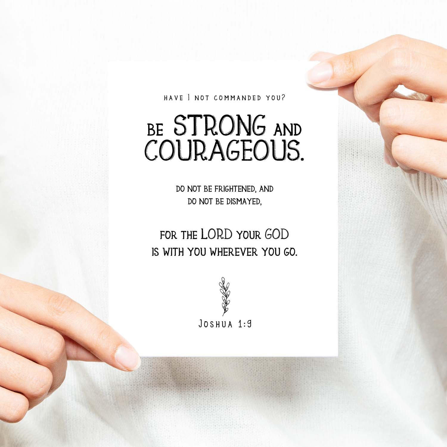 Be Strong And Courageous Inspirational - Scripture - Confirmation Verse Greeting Card