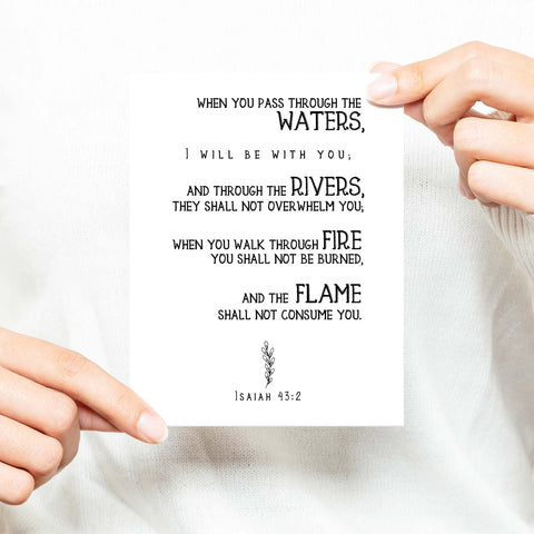 When You Pass Through The Waters Inspirational - Scripture - Confirmation Verse Greeting Card