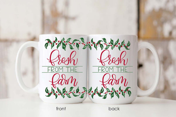 Fresh From The Farm Watercolor Holiday Mug - 15oz.