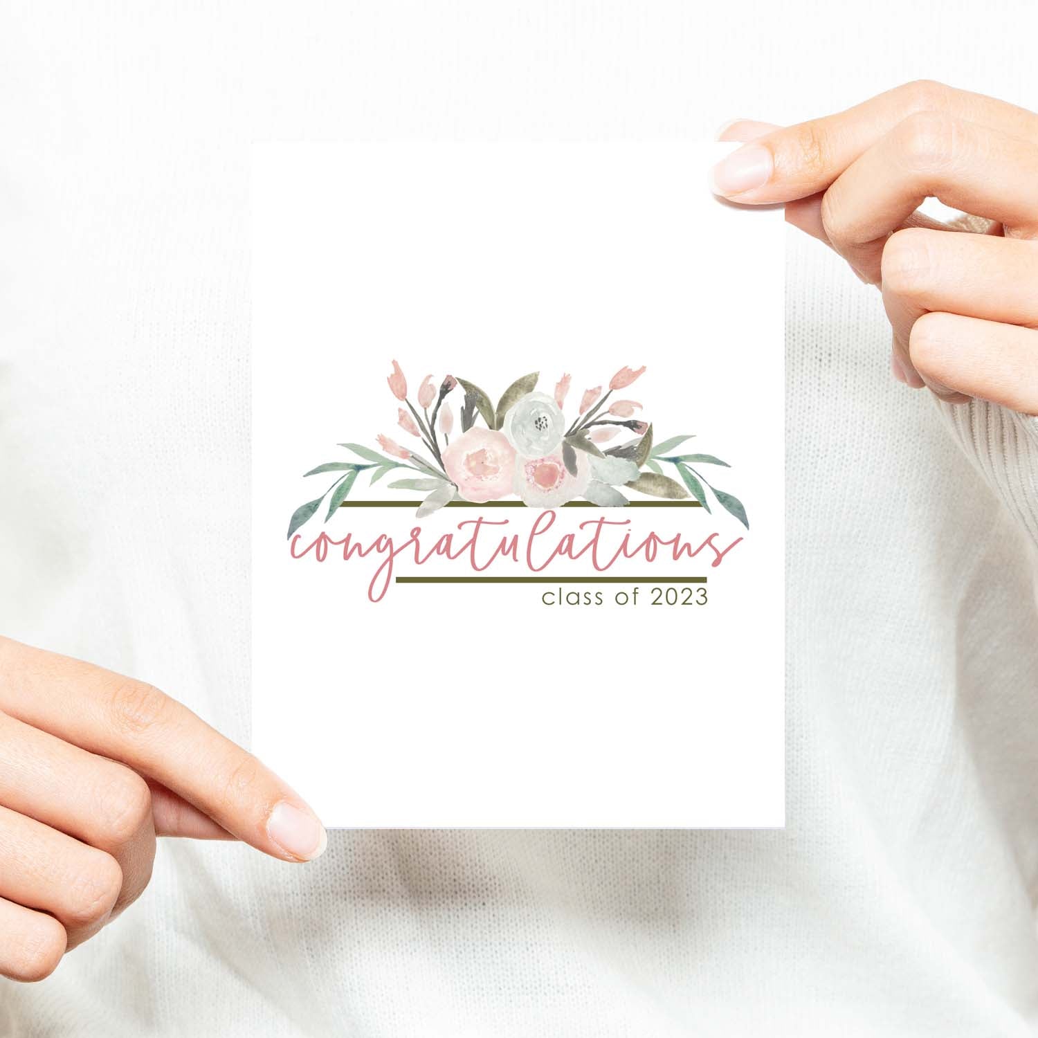 Congratulations Floral Watercolor Graduation Greeting Card