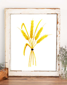 Harvest Wheat Watercolor Wall Art